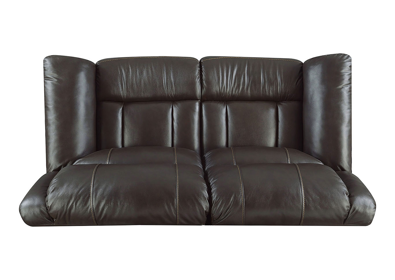 Lisa Chocolate Leather Match Manual Motion Loveseat,Taba Home Furnishings